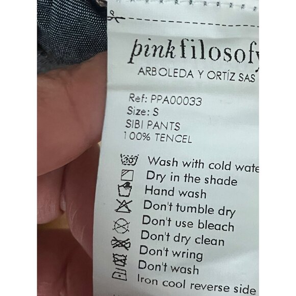 PINKFILOSOFY Wide Leg Belted Tencel Jeans Size Small - Picture 8 of 8